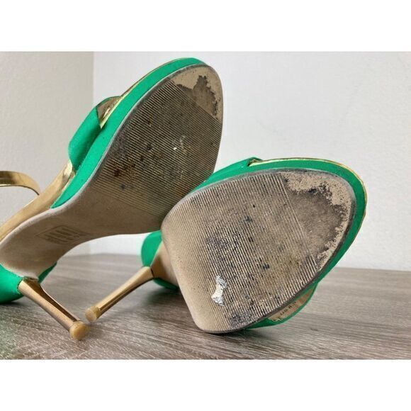Heel Sandals Open Toe Pump Size 8.5 Womens Stilettos Shoes Heels Party Green - Picture 5 of 14